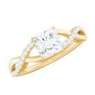 Rosec Jewels-Princess Cut Moissanite Crossover Engagement Ring for Women