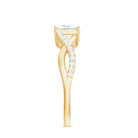Rosec Jewels-Princess Cut Moissanite Crossover Engagement Ring for Women