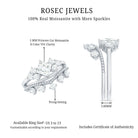 Princess and Round Cut Moissanite Wedding Ring Set D-VS1 - Rosec Jewels
