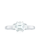 1.50 CT Asscher Cut Solitaire Zircon Engagement Ring AAAA - Rosec Jewels