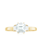 1.50 CT Asscher Cut Solitaire Zircon Engagement Ring AAAA - Rosec Jewels