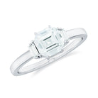 Asscher Cut Moissanite Engagement Ring with Certificate D-VS1 - Rosec Jewels