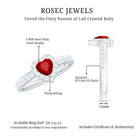 Rosec Jewels-Lab Created Ruby Heart Promise Ring with Diamond Halo