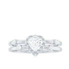 Zircon Solitaire Double Band Ring AAAA - Rosec Jewels
