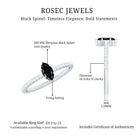 Marquise Black Spinel Diamond Promise Ring for Proposal AAA - Rosec Jewels