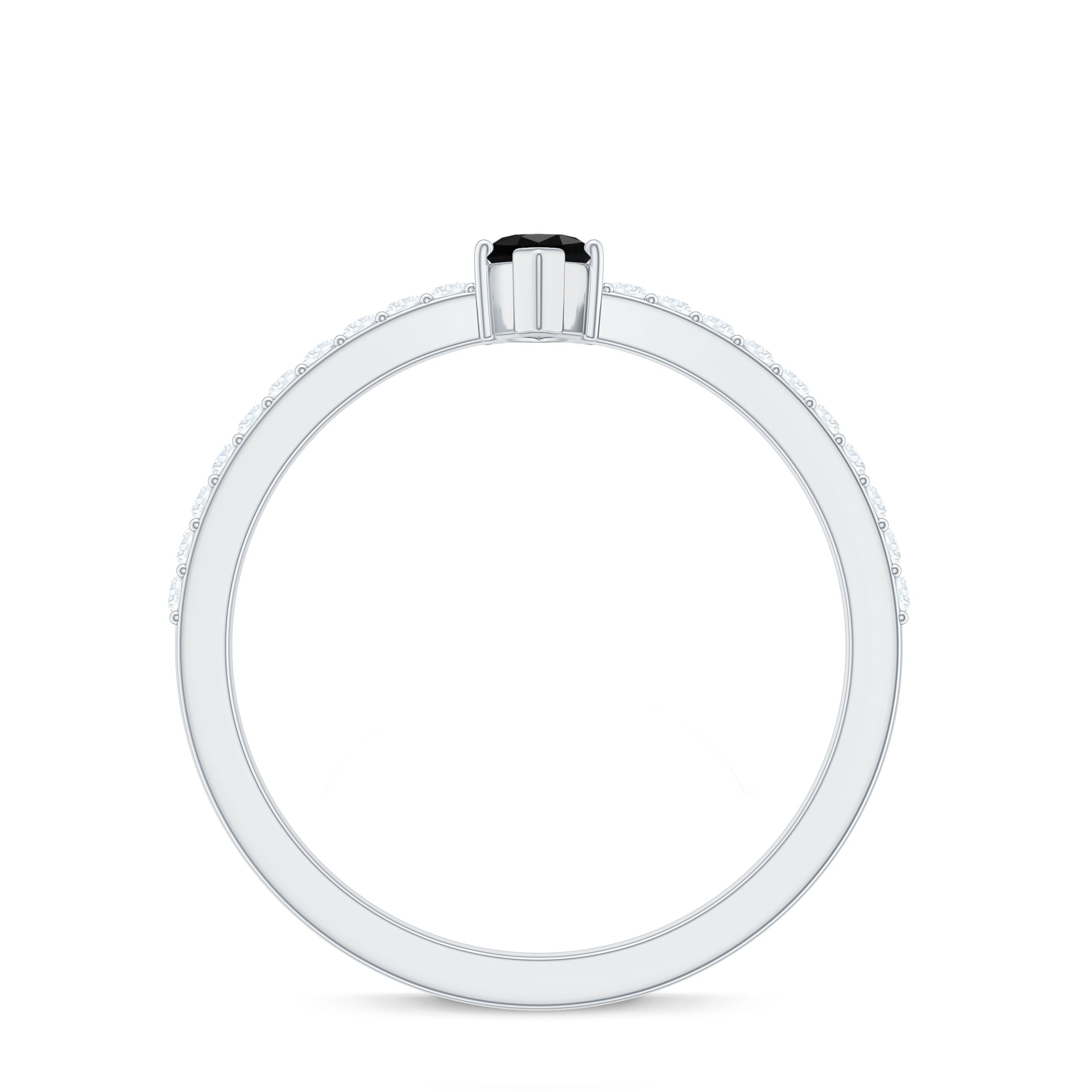 Marquise Black Spinel Diamond Promise Ring for Proposal AAA - Rosec Jewels