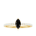 Marquise Black Spinel Diamond Promise Ring for Proposal AAA - Rosec Jewels