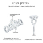 1.50 CT Marquise Cut Zircon Crossover Engagement Ring AAAA - Rosec Jewels