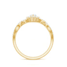 Marquise Moissanite Criss Cross Engagement Ring with Halo D-VS1 - Rosec Jewels