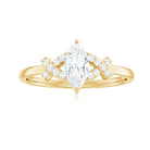 Certified Moissanite Marquise Engagement Ring for Women D-VS1 - Rosec Jewels