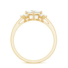Rosec Jewels-Princess Cut Moissanite Engagement Ring with Trio