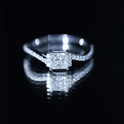 Princess Cut Moissanite Bypass Engagement Ring for Women D-VS1 - Rosec Jewels