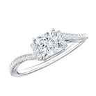 Princess Cut Moissanite Bypass Engagement Ring for Women D-VS1 - Rosec Jewels