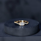 Princess Cut Moissanite Bypass Engagement Ring for Women D-VS1 - Rosec Jewels