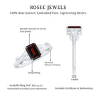 Real 6X8mm Garnet Designer Engagement Ring with Diamond AAA - Rosec Jewels