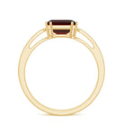 Natural Garnet 8 mm Asscher Cut Engagement Ring with Diamond AAA - Rosec Jewels