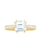 2 Carat Asscher Cut Solitaire CZ Diamond Engagement Ring AAAA - Rosec Jewels