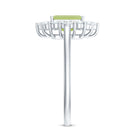 Natural 1.8 Carat Peridot Emerald Cut Engagement Ring with Diamond Halo AAA - Rosec Jewels