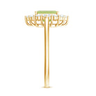 Natural 1.8 Carat Peridot Emerald Cut Engagement Ring with Diamond Halo AAA - Rosec Jewels