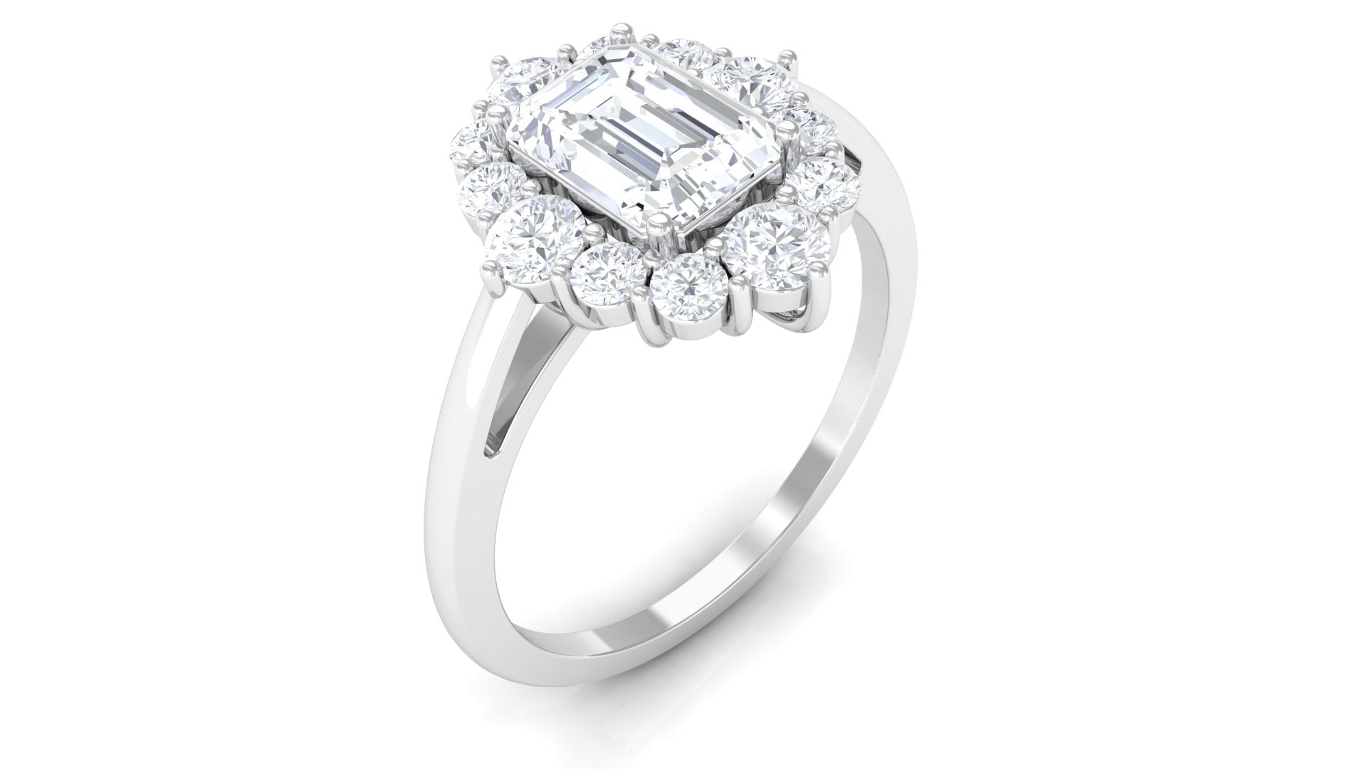2.50 CT Octagon Cut Zircon Halo Engagement Ring AAAA - Rosec Jewels