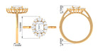 2.50 CT Octagon Cut Zircon Halo Engagement Ring AAAA - Rosec Jewels