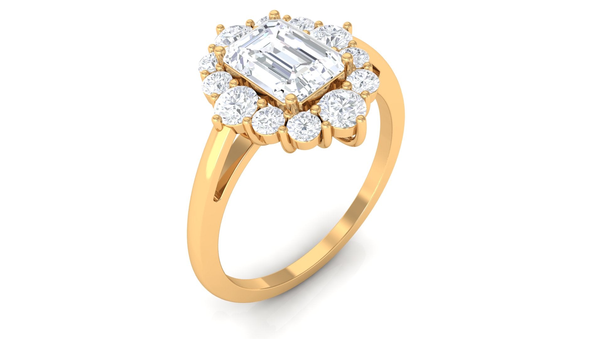 2.50 CT Octagon Cut Zircon Halo Engagement Ring AAAA - Rosec Jewels