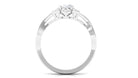 Oval Zircon Solitaire Infinity Ring with Floral Halo AAAA - Rosec Jewels