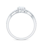 1 Carat Moissanite Oval Engagement Ring with Bypass Shank D-VS1 - Rosec Jewels