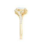 1 Carat Moissanite Oval Engagement Ring with Bypass Shank D-VS1 - Rosec Jewels