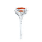 Oval Cut Solitaire Fire Opal and Diamond Bypass Ring AAA - Rosec Jewels