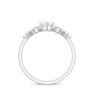 Certified Moissanite Heart Promise Ring with Beaded Detail D-VS1 - Rosec Jewels