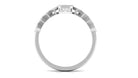 1 CT Octagon Cut Zircon Engagement Ring with Side Stones AAAA - Rosec Jewels