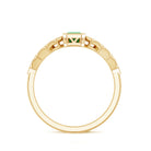Vintage Looking Emerald Cut Emerald Engagement Ring with Diamond AAA - Rosec Jewels