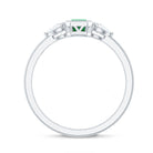 Emerald 3 Stone Ring with Diamond AAA - Rosec Jewels