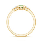 Emerald 3 Stone Ring with Diamond AAA - Rosec Jewels