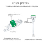 Natural Emerald Cut Emerald Designer Engagement Ring with Diamond AAA - Rosec Jewels