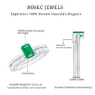 Natural Emerald Cut Emerald Diamond Engagement Wedding Ring Set of 2 AAA - Rosec Jewels