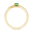 Rosec Jewels-Genuine Emerald Diamond Emerald Cut Engagement Ring with Enhancer