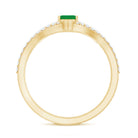 Rosec Jewels-Certified Natural Emerald Diamond Emerald Cut Engagement Ring Wedding Band Set