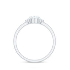 Certified Moissanite Heart Promise Ring with Accent D-VS1 - Rosec Jewels