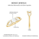 Certified Moissanite Heart Promise Ring with Split Shank D-VS1 - Rosec Jewels