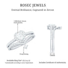 Rosec Jewels-Cubic Zirconia Heart Ring Set with V Shape Band