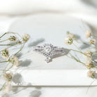 Rosec Jewels-Cubic Zirconia Heart Ring Set with V Shape Band