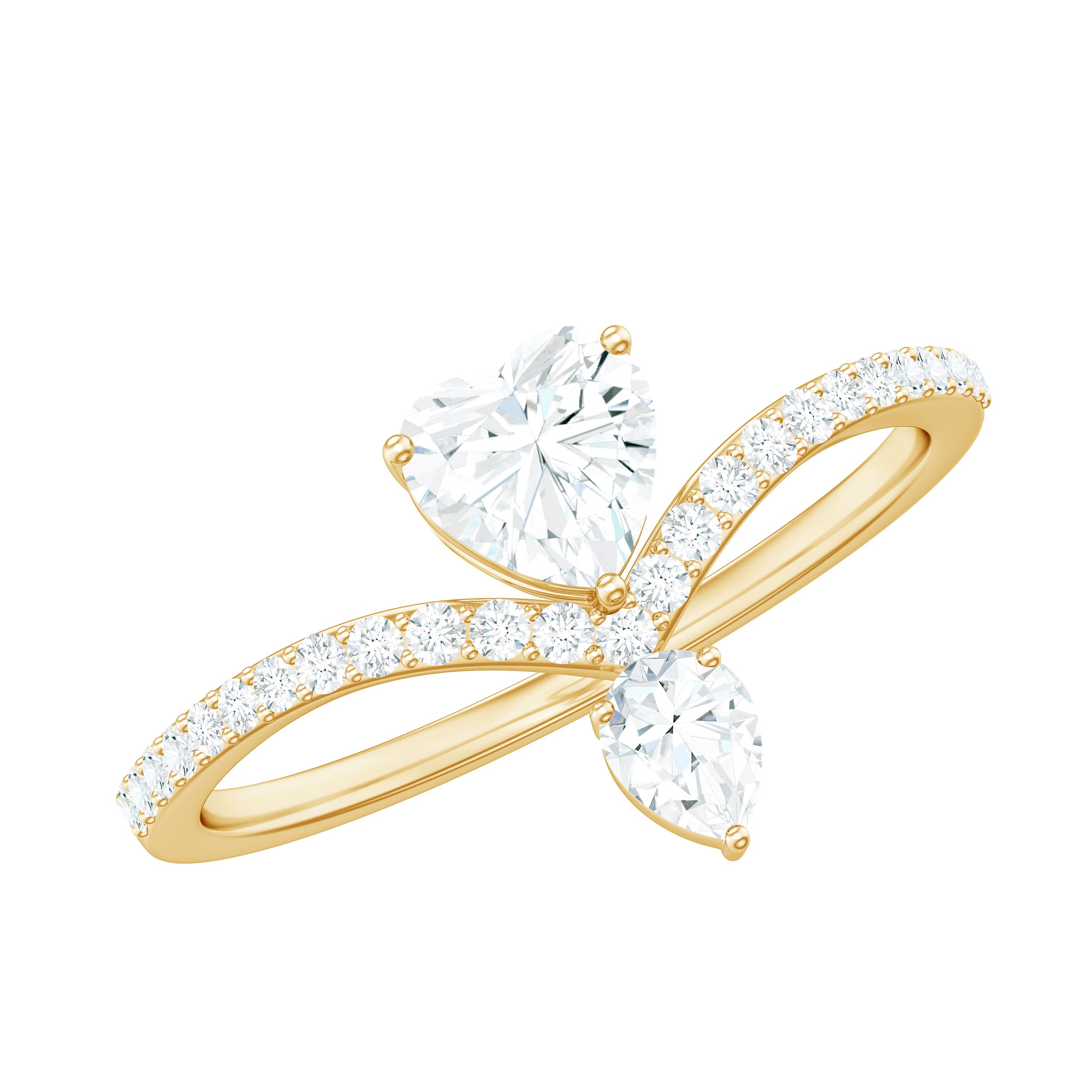 Rosec Jewels-Designer Moissanite Heart Engagement Ring for Women