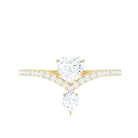 Rosec Jewels-Designer Moissanite Heart Engagement Ring for Women