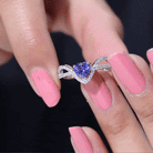 Heart Shape Tanzanite and Diamond Designer Engagement Ring AAA - Rosec Jewels