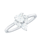 1 CT Cubic Zirconia Heart Engagement Ring with Side Stones AAAA - Rosec Jewels