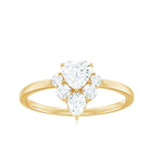 1 CT Cubic Zirconia Heart Engagement Ring with Side Stones AAAA - Rosec Jewels