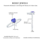 Natural Tanzanite Diamond Heart Promise Ring for Engagement AAA - Rosec Jewels