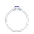 Natural Tanzanite Diamond Heart Promise Ring for Engagement AAA - Rosec Jewels